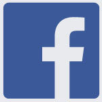 A blue square with a white lowercase letter "f" symbol, representing the Facebook logo.